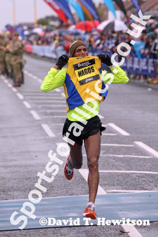 Yared Hagos finishing the BUPA Great North Run.